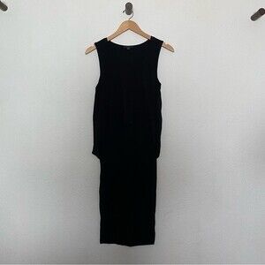 COS Black Draped Midi Dress